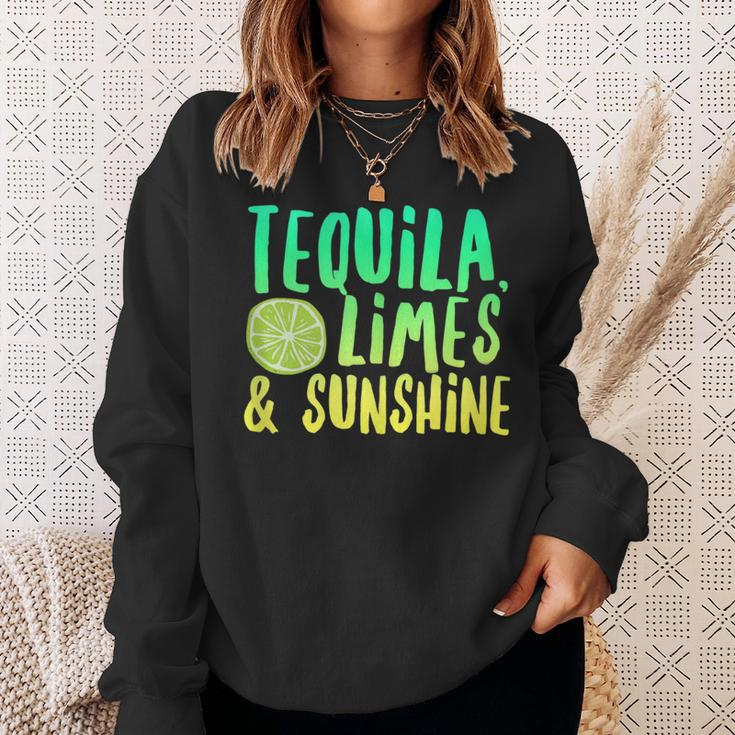 Tequila Limes Sunshine Vacation Saying Beach Quote Party Sweatshirt Gifts for Her