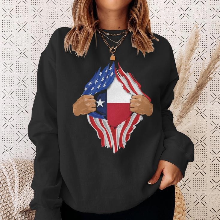 Texas Roots Inside State Flag American Proud Sweatshirt Gifts for Her