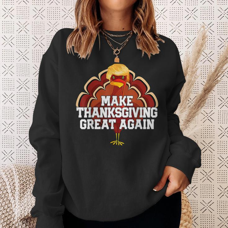 Make Thanksgiving Great Again Trump Turkey 2024 Sweatshirt Gifts for Her