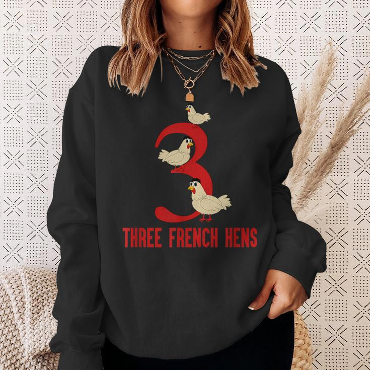 Three French Hens Song 12 Days Christmas Sweatshirt Gifts for Her