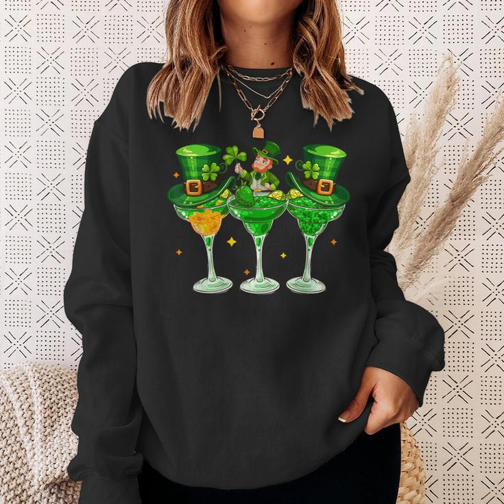 Three Patrick's Day Cocktail Glasses Costume Drinker Drunker Sweatshirt Gifts for Her