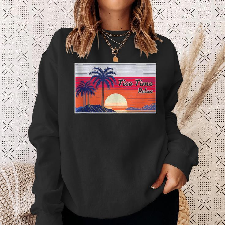Tico Time Relax Surf Culture Sunset Costa Rican Surfers Sweatshirt Gifts for Her