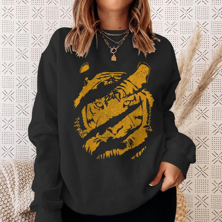 Tiger Wild Cat Claw Chinese Bengal Animal Sweatshirt Gifts for Her