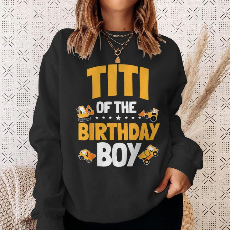 Titi Of The Birthday Boy Construction Worker Bday Party Sweatshirt Gifts for Her