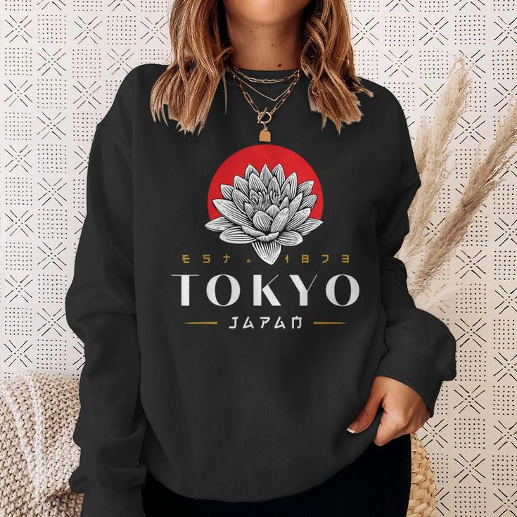 Tokyo Japan Lotus 1873 Vintage Retro Kanji Souvenir Sweatshirt Geschenke für Sie