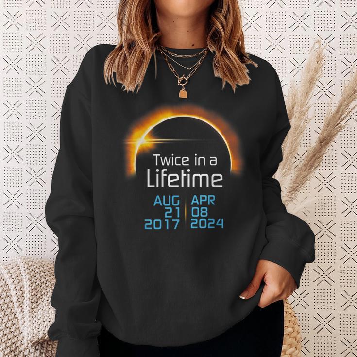 Total Eclipse 2024 Totality Twice In A Lifetime 2017 Sweatshirt Gifts for Her