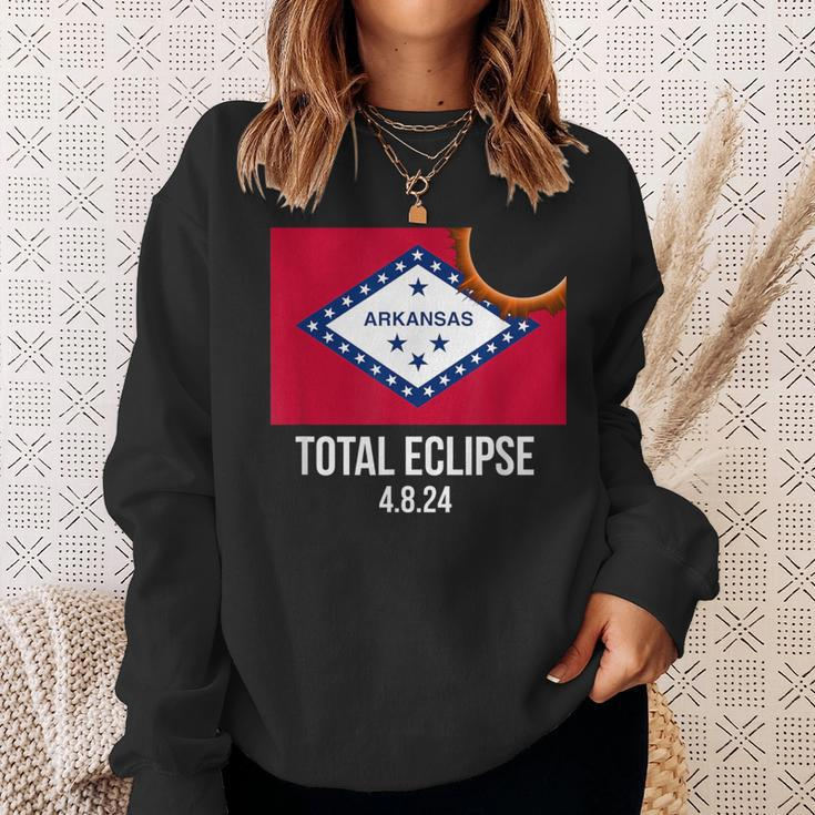 Total Eclipse Arkansas Flag 2024 Solar Eclipse For Groups Sweatshirt Gifts for Her