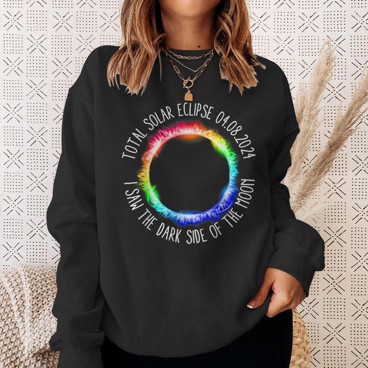 Total Solar Eclipse 04 08 2024 I Saw The Dark Sided The Moon Sweatshirt Gifts for Her