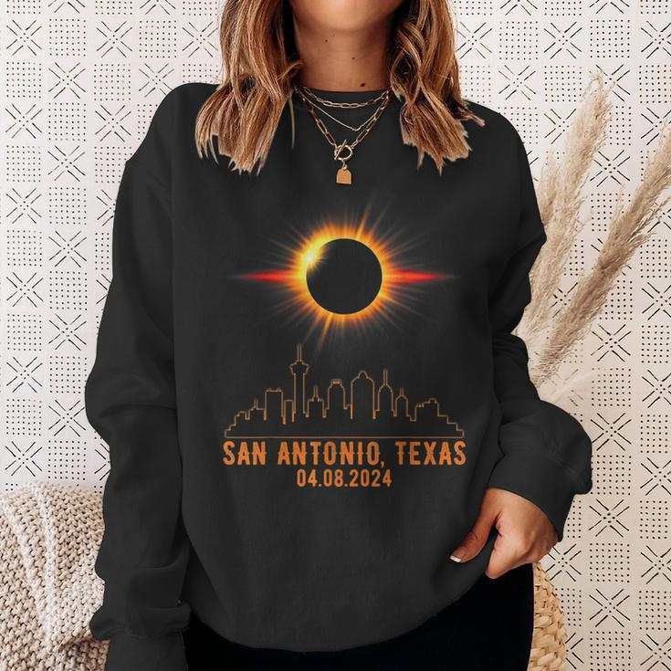 Total Solar Eclipse 04082024 San Antonio Texas Sweatshirt Gifts for Her