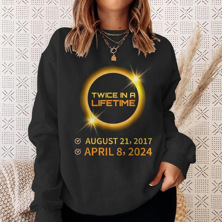 Total Solar Eclipse 2024 April 8 America Totality Spring Sweatshirt Gifts for Her