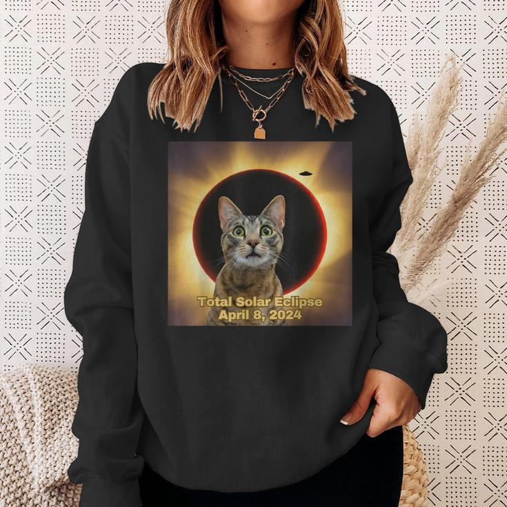 Total Solar Eclipse 2024 April 8 Ufos America Eclipse Solar Sweatshirt Gifts for Her