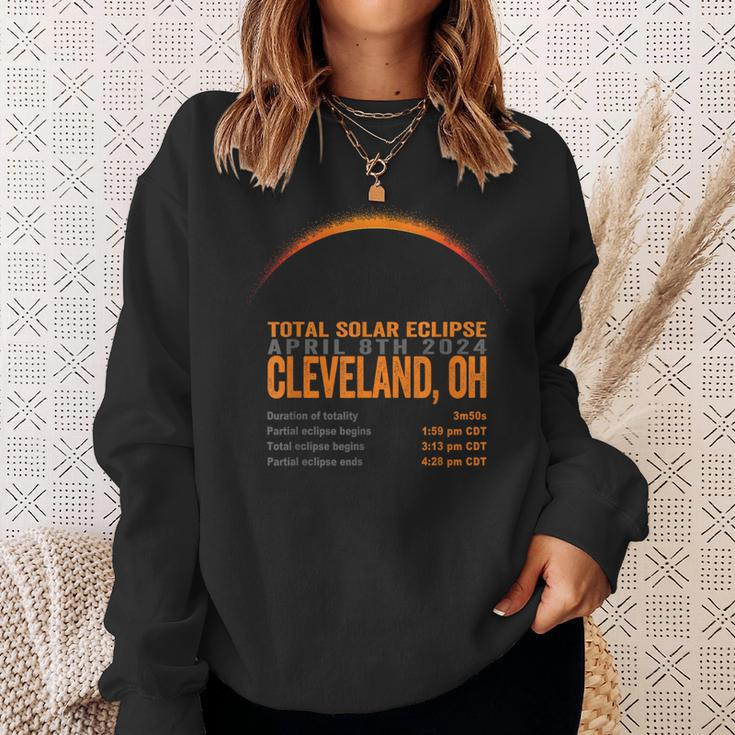Total Solar Eclipse 2024 Cleveland Ohio Path Of Totality Sweatshirt Gifts for Her