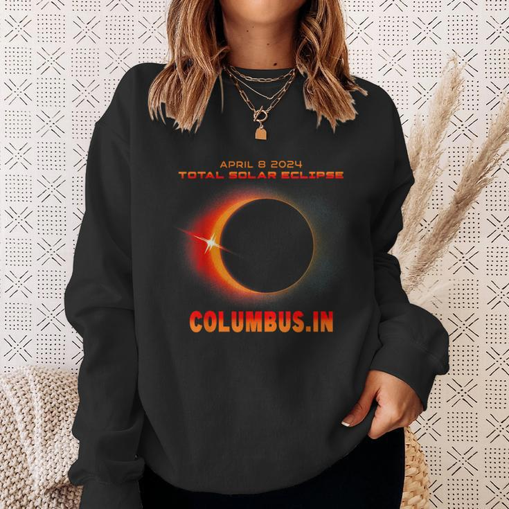 Total Solar Eclipse 2024 Columbus Indiana Sweatshirt Gifts for Her