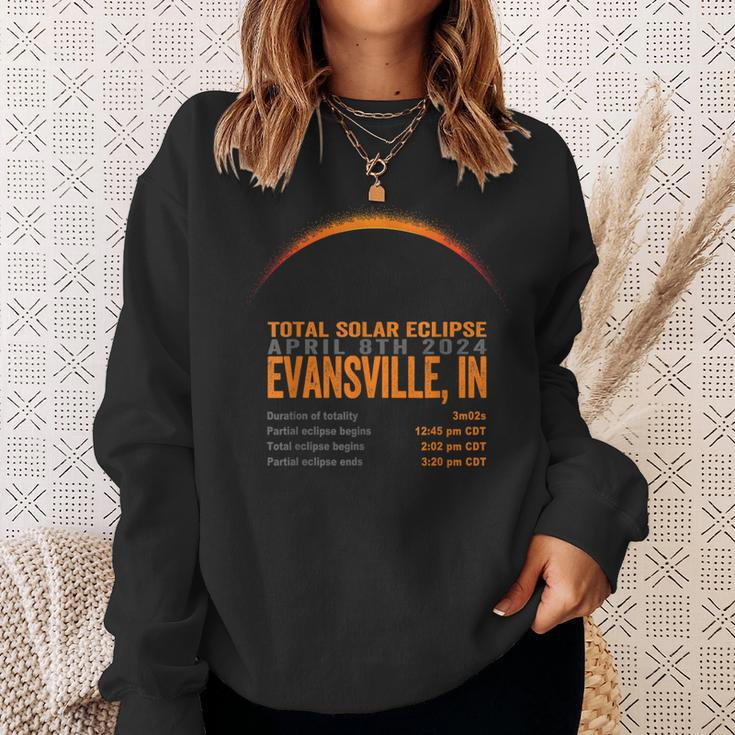Total Solar Eclipse 2024 Evansville Indiana Path Of Totality Sweatshirt Gifts for Her