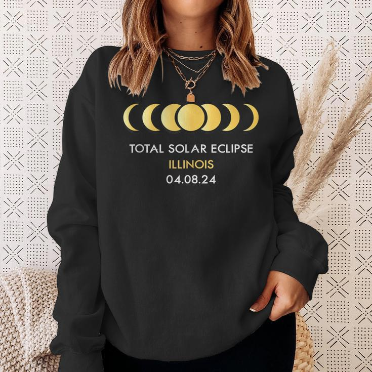 Total Solar Eclipse 2024 Illinois America Totality 040824 Sweatshirt Gifts for Her