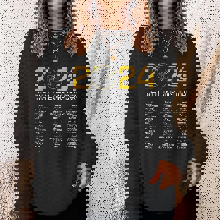 Total Solar Eclipse 2024 The Illinois Tour Totality Path Sweatshirt Gifts for Her Total Solar Eclipse 2024 The Illinois Tour Totality Path Sweatshirt Gifts for Her