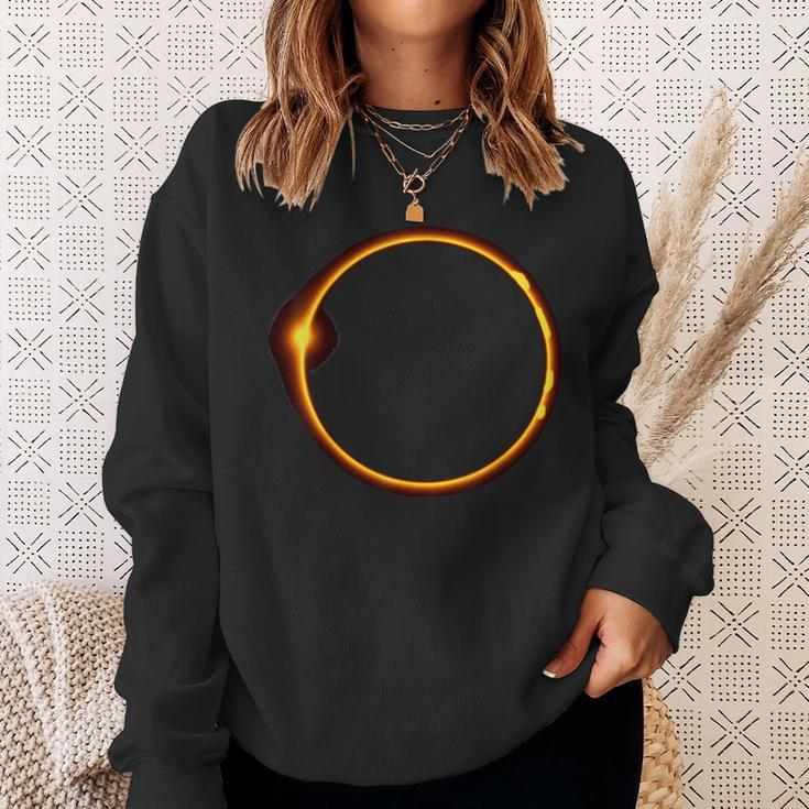 Total Solar Eclipse 2024 Minimalist Ring Sweatshirt Gifts for Her