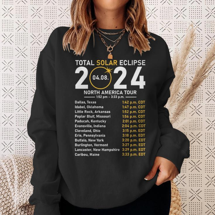 Total Solar Eclipse 2024 North America Tour State Totality Sweatshirt Gifts for Her
