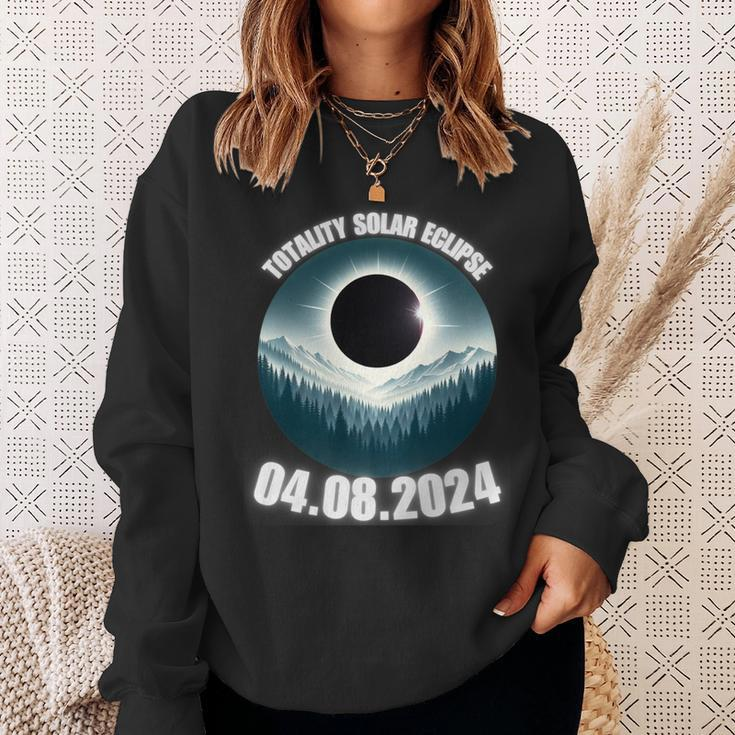 Total Solar Eclipse 2024 Path Of American Mountains View Ar Sweatshirt Gifts for Her