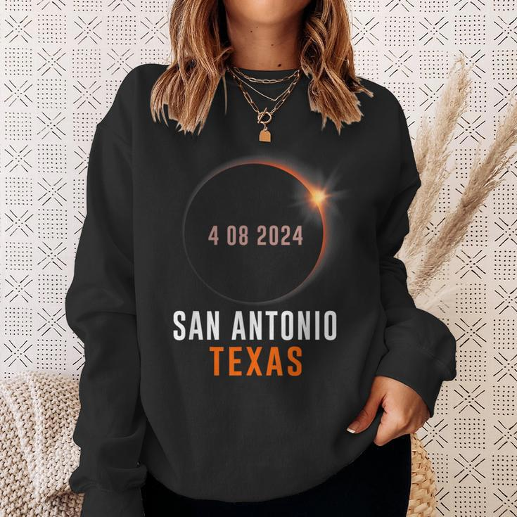 Total Solar Eclipse 2024 Totality San Antonio Texas Sweatshirt Gifts for Her