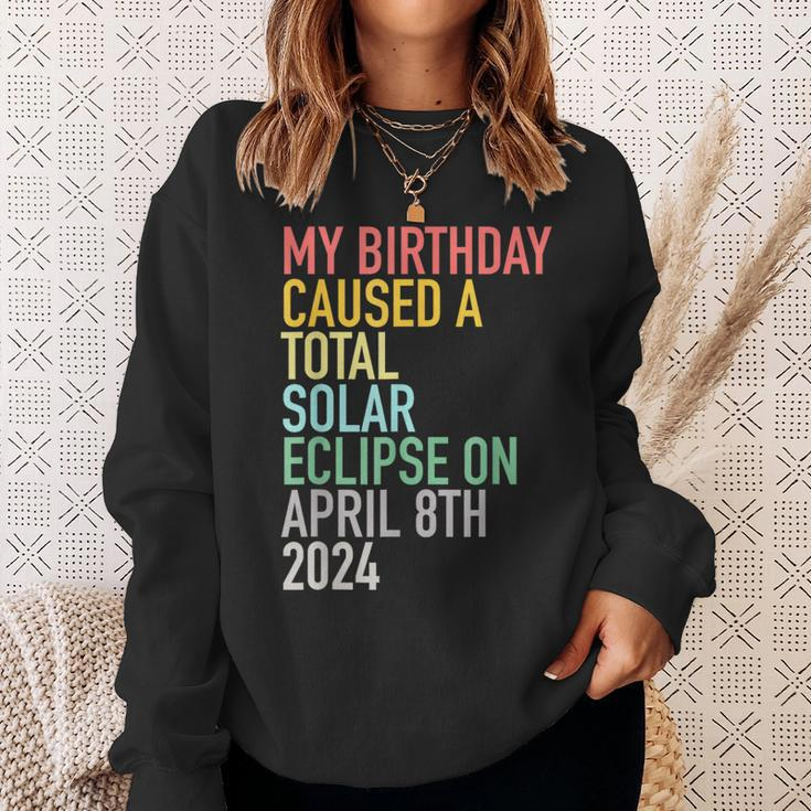 Total Solar Eclipse 4-8-2024 April 8Th Birthday Astrology Sweatshirt Gifts for Her