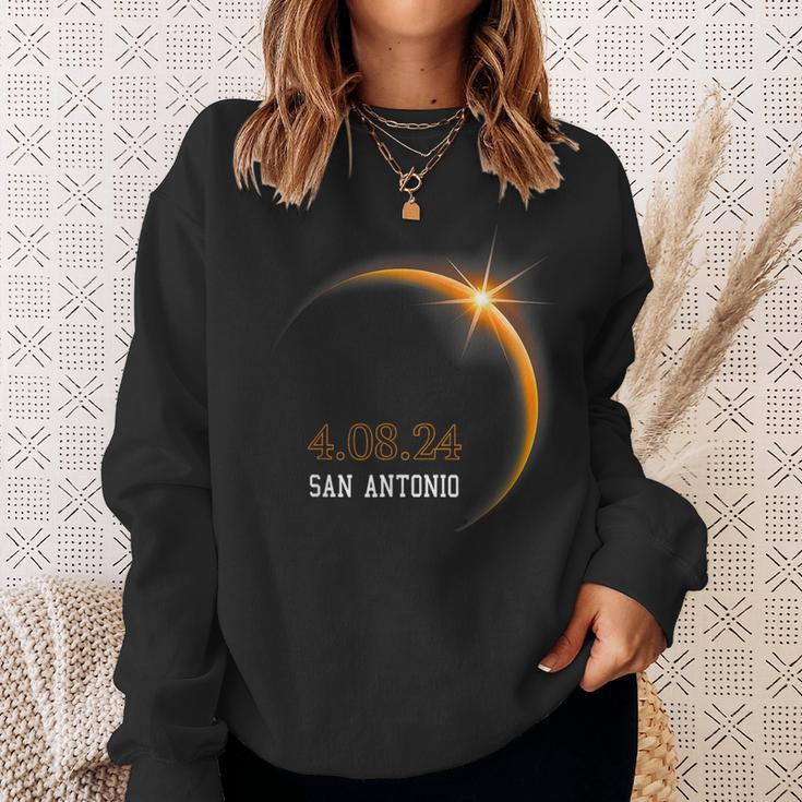 Total Solar Eclipse 4082024 San Antonio Texas Sweatshirt Gifts for Her
