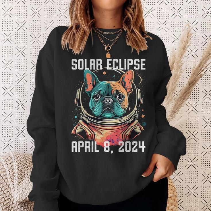 Total Solar Eclipse April 8 2024 French Bulldog Sweatshirt Gifts for Her