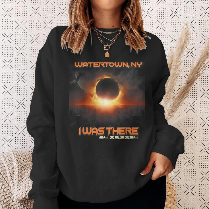 Total Solar Eclipse Cityscape Watertown New York Ny Sweatshirt Gifts for Her