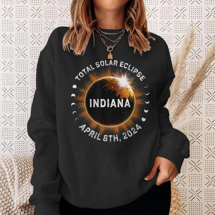 Total Solar Eclipse Path Of Totality April 8Th 2024 Indiana Sweatshirt Gifts for Her