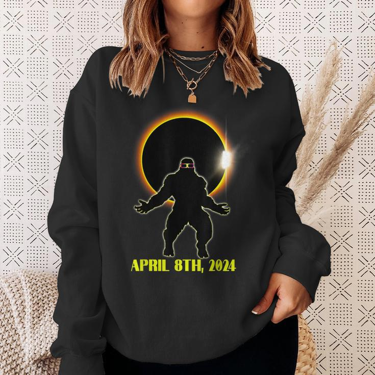 Total Solar Eclipse Sasquatch Wearing Solar Eclipse Glasses Sweatshirt Gifts for Her