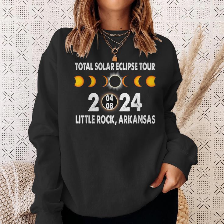 Total Solar Eclipse Us Tour 04 08 2024 Little Rock Arkansas Sweatshirt Gifts for Her