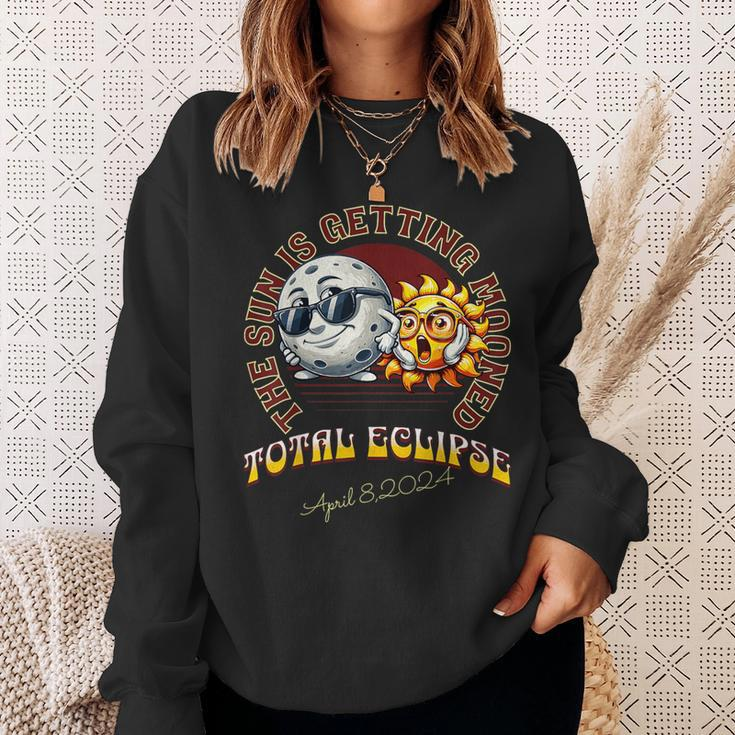 Total Solareclipse Chase 2024 Sun Is Getting Mooned Sweatshirt Gifts for Her