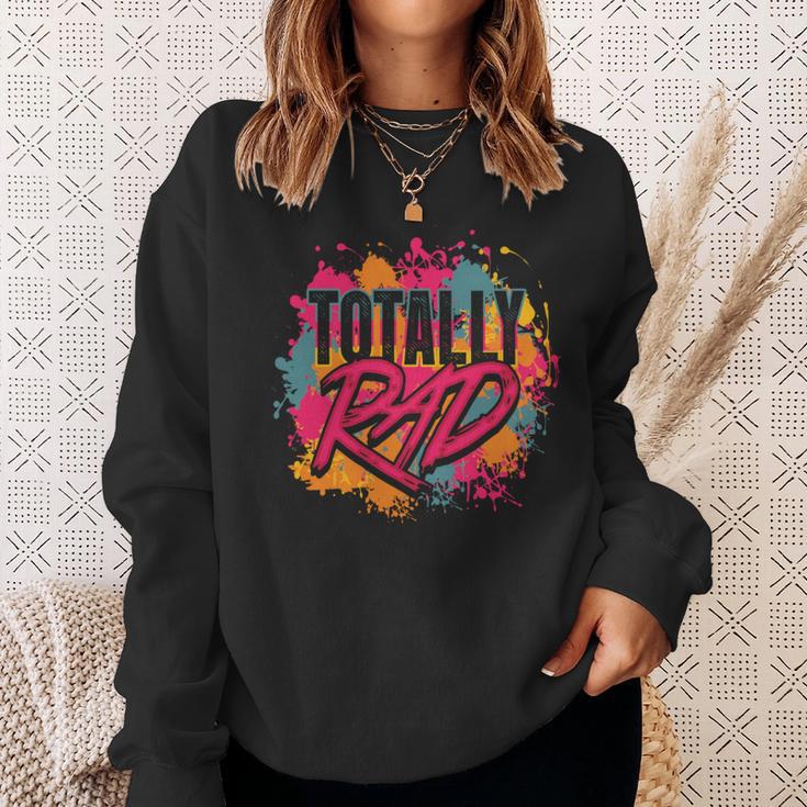 Totally Rad 1980S Paint Splatter Eighties Costume Vintage Sweatshirt Gifts for Her