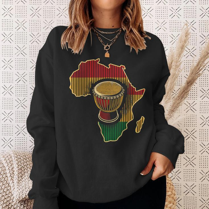 Traditional African Drumming Black History African Drum Sweatshirt Gifts for Her