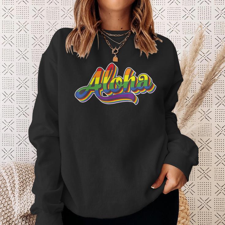 Traditional Gay Lgbtq Hawaii Aloha Beach Gay Pride Sweatshirt Gifts for Her