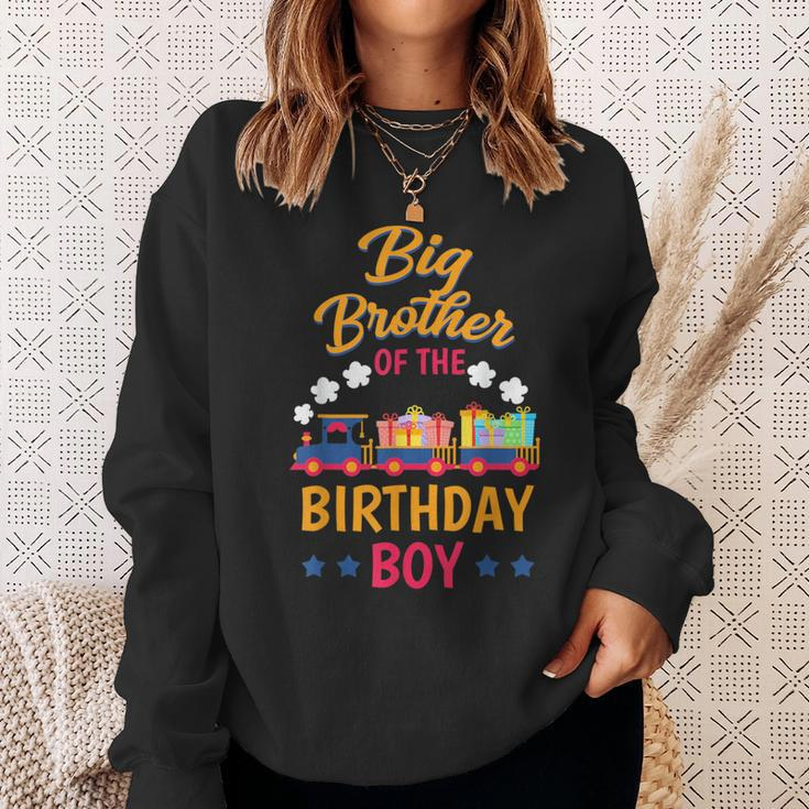 Train Bday Party Railroad Big Brother Of The Birthday Boy Sweatshirt Gifts for Her