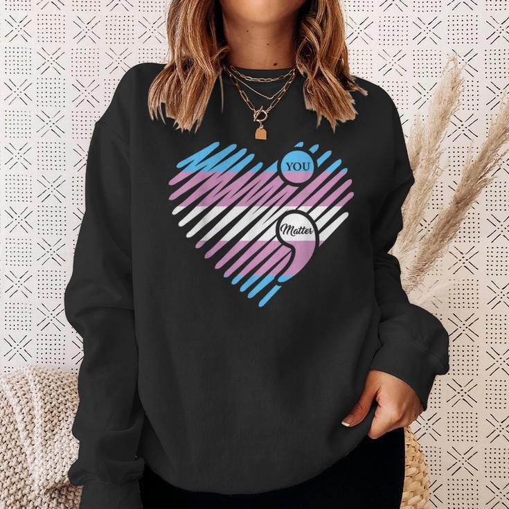 Transgender Heart Pride Flag Lgbtq Inspirational Lgbt Sweatshirt Gifts for Her