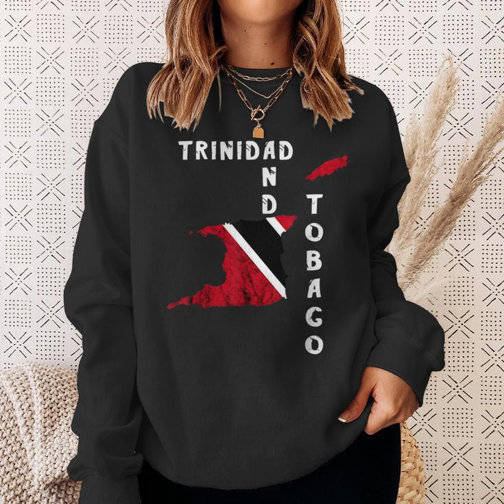 Trinidad And Tobago Map Pride Trinidadian Roots Flag Sweatshirt Gifts for Her