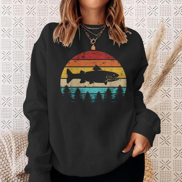 Trout Vintage Retro Sweatshirt Gifts for Her