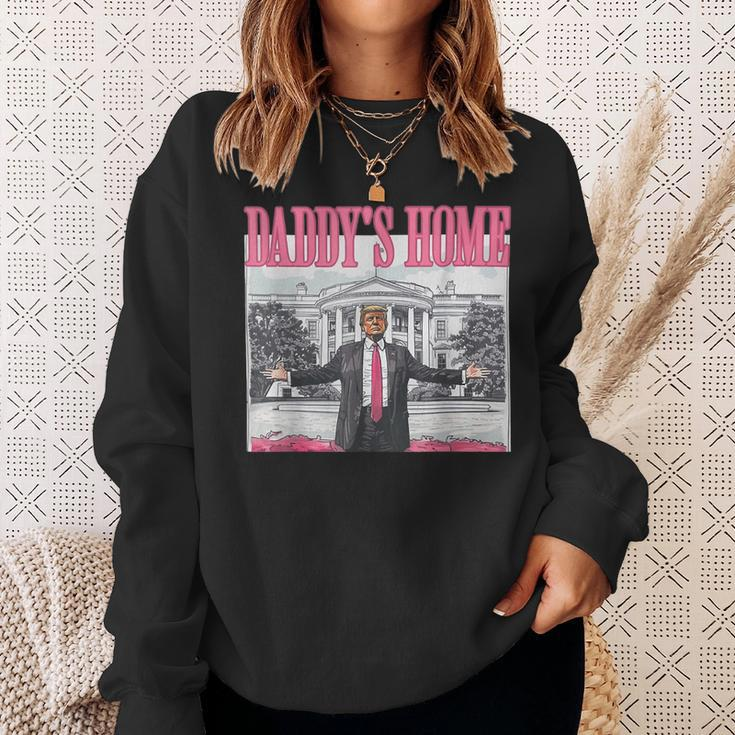 Trump 2024 Take America Back Daddy's Home Trump Pink 2024 Sweatshirt Gifts for Her