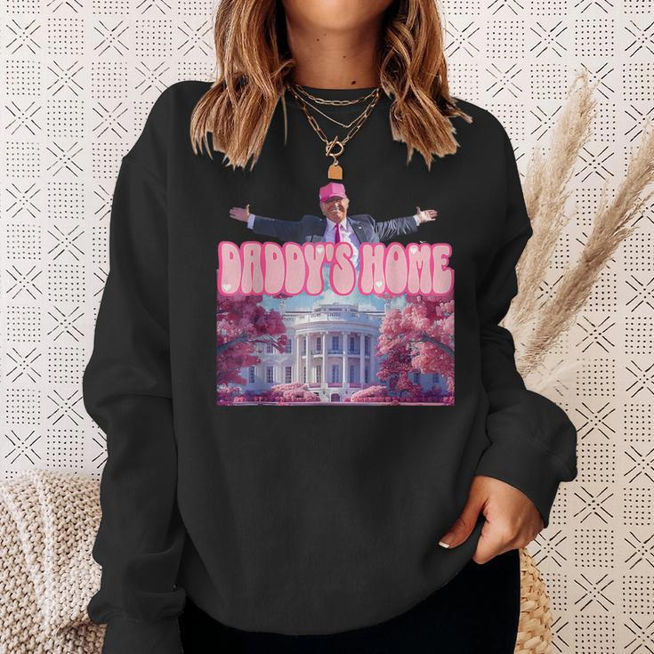 Trump 2024 Take America Back Daddy's Home Trump Pink 2024 Sweatshirt Gifts for Her