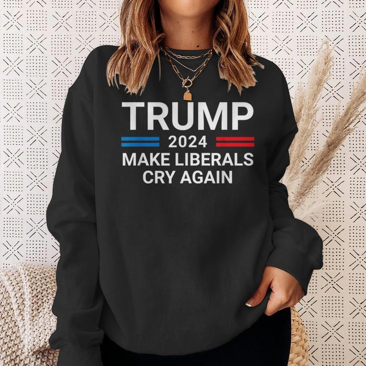 Trump 2024 Make Liberals Cry Again American Flag Sweatshirt Gifts for Her