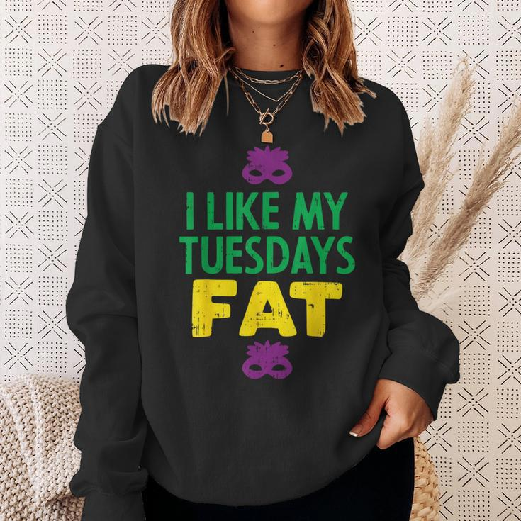 I Like My Tuesdays Fat Jester Mask Mardi Gras Carnival Sweatshirt Gifts for Her