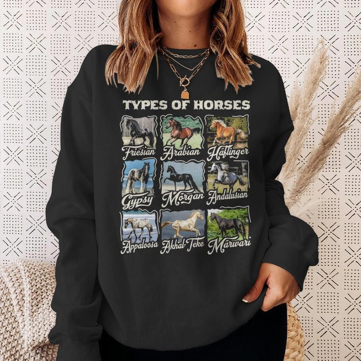 Types Of Horses Lover Cute Riding Girl Boyn Horse Sweatshirt Gifts for Her