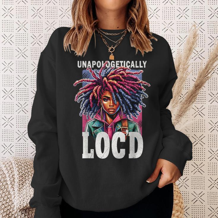 Unapologetically Loc'd Black History Melanin Black Queen Sweatshirt Gifts for Her