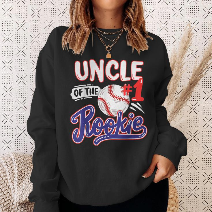 Uncle Of Rookie 1St Baseball Birthday Party Theme Matching Sweatshirt Gifts for Her