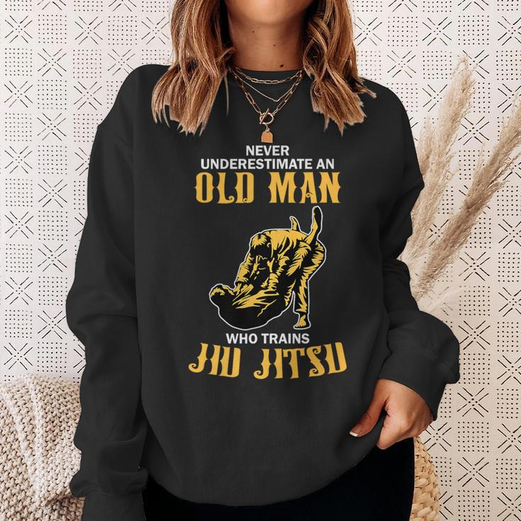 Never Underestimate An Old Man Training Brazilian Jiu Jitsu Sweatshirt Gifts for Her