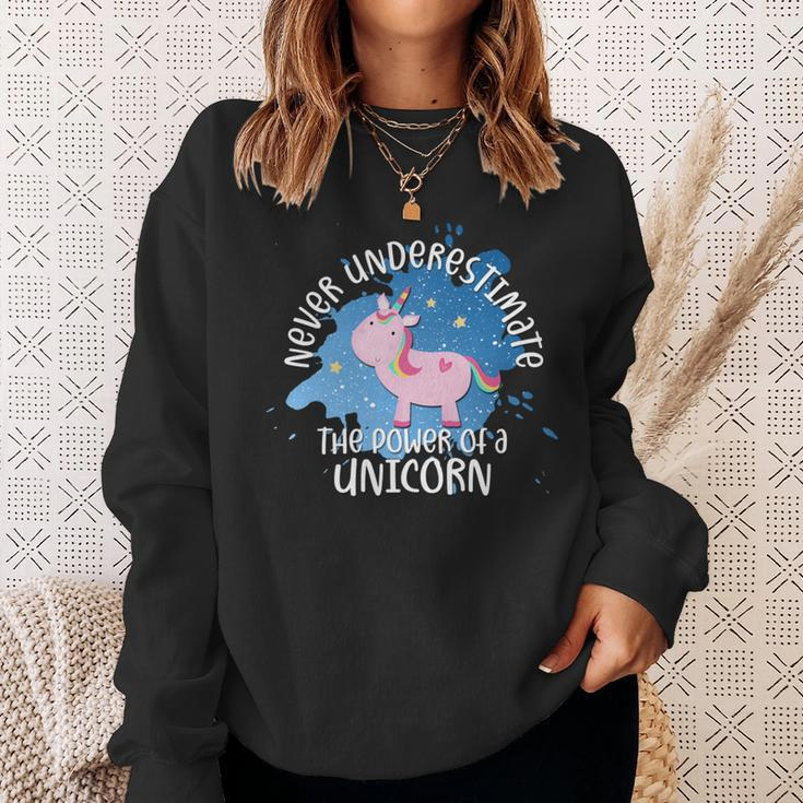 Never Underestimate The Power Of A Unicorn Quote Sweatshirt Gifts for Her