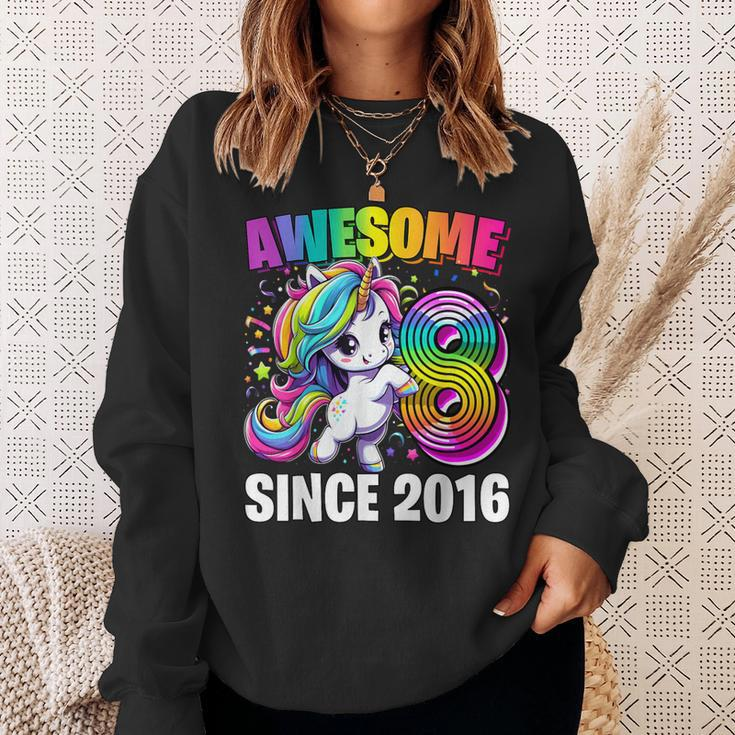 Unicorn 8Th Birthday 8 Year Old Unicorn Party Girls Outfit Sweatshirt Gifts for Her