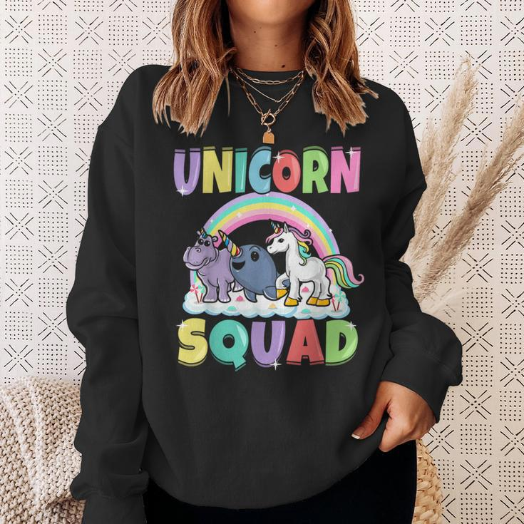 Unicorn Squad Rhino Narwhal Magical Creatures Cute Girly Sweatshirt Gifts for Her